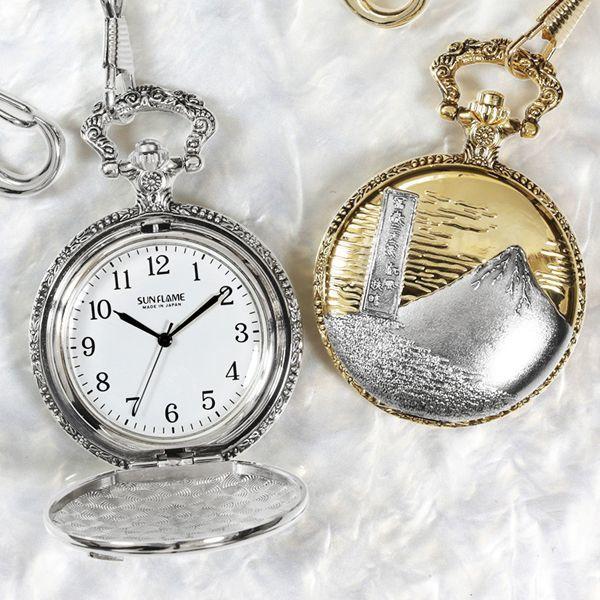 日本製懐中時計「葛飾北斎富岳三十六景／凱風快晴」(アンティーク調