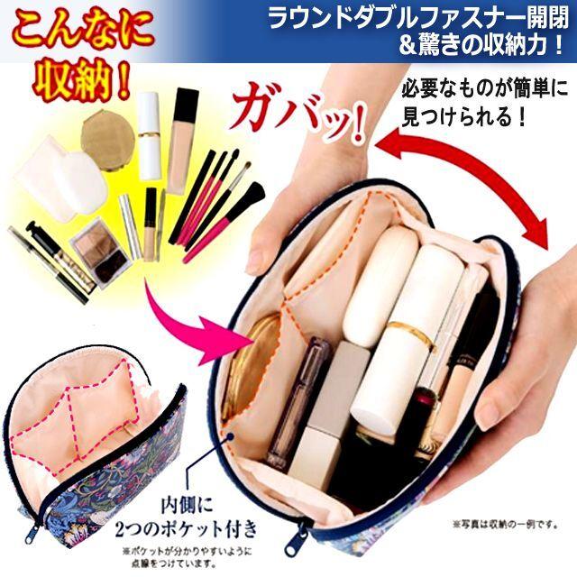 爆買 ウィリアム・モリスのいちご泥棒 ガバッと開く化粧ポーチ