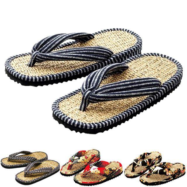 自然草100％荒縄凹凸で足裏爽快刺激！京彩民芸縄草履 (サンダル 素足