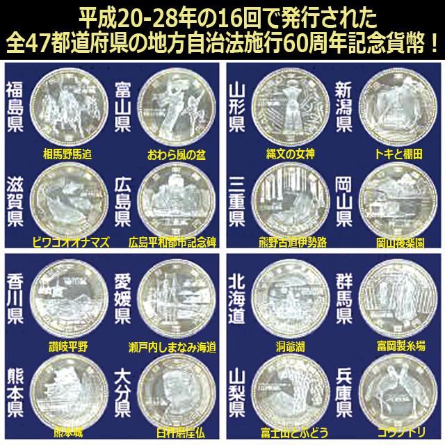 地方自治法施行60周年記念 47都道府県500円バイカラークラッド貨幣