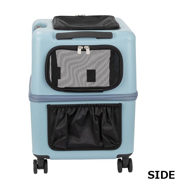 ☆新品未使用品☆APERTY XL タータンブルー　ペットキャリー　メッシュ付 スーツケースメーカーが 作ったペットキャリー「PETICO3001／Lサイズ