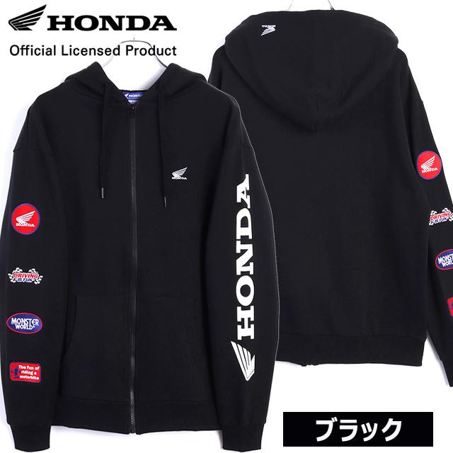 HONDA×MONSTER WORLDワッペンスリーブZIPパーカー ホンダ モンスター