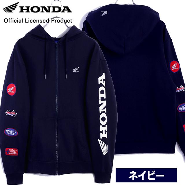 HONDA×MONSTER WORLDワッペンスリーブZIPパーカー ホンダ モンスター