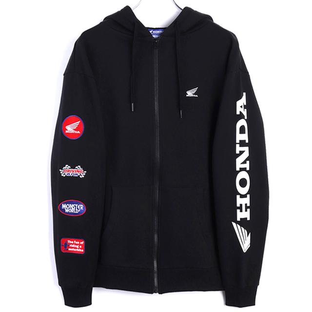 HONDA×MONSTER WORLDワッペンスリーブZIPパーカー ホンダ モンスター