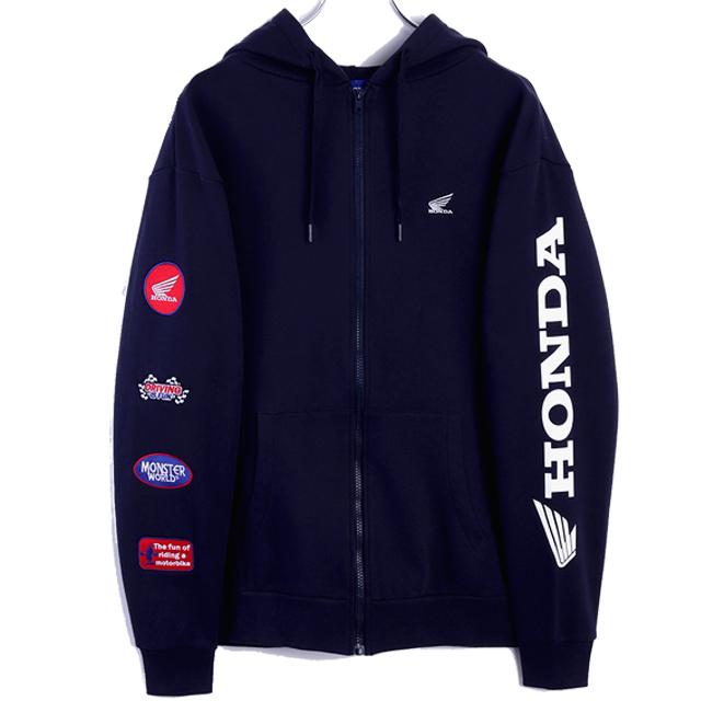 HONDA×MONSTER WORLDワッペンスリーブZIPパーカー ホンダ モンスター