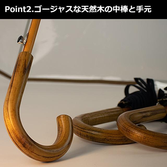 ビニール長傘 宮内庁御用 ホワイトローズ 高級ワンタッチ カテールMI7