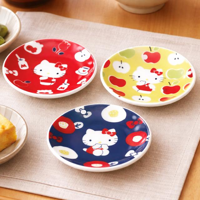 日本製 HelloKitty 豆皿3柄セット IRODORI 爆買 3枚組 ハローキティ