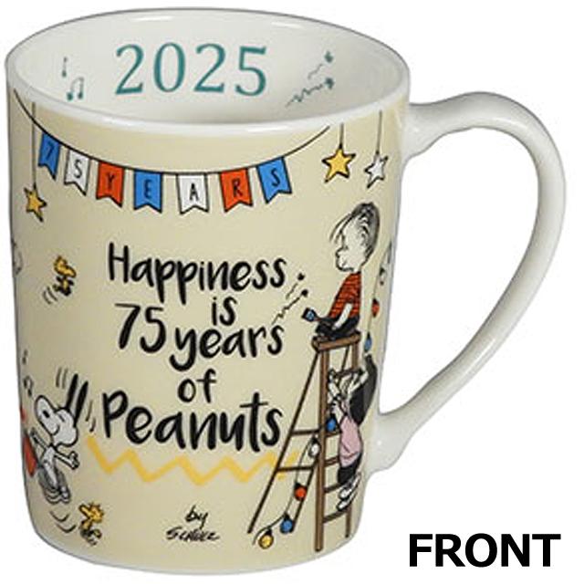 SNOOPY75周年 マグカップ（スヌーピー2025イヤーズマグ）陶器 