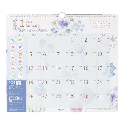 ミドリ 2026年 カレンダー 壁掛け L カントリータイム花柄 31376006