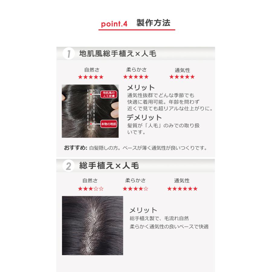 部分ウィッグ 全国カット 返品交換OK 小面積 4×8cm 頭頂部 人毛 自然 白髪隠し 地肌風総手植え ウィッグ 高品質 エレガント ふんわり 私元気 BHADS48_21