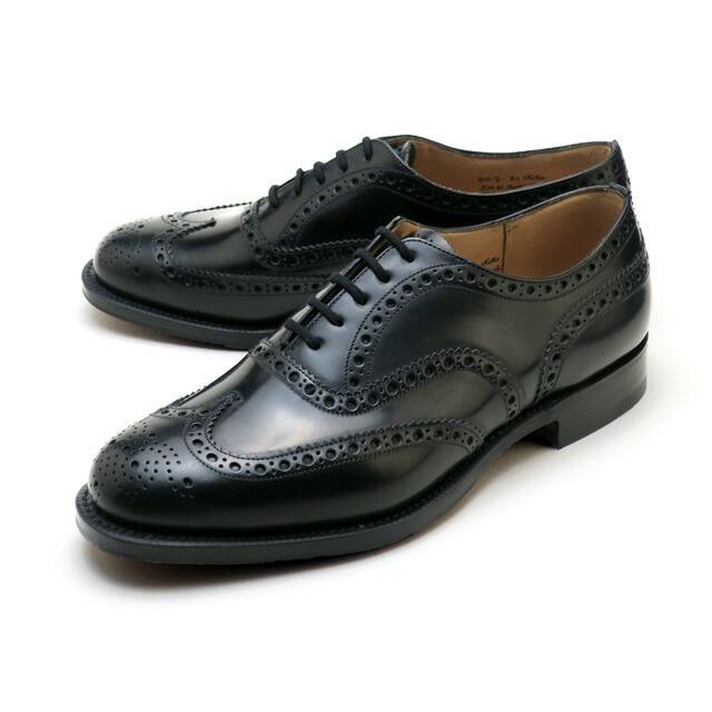 日本未入荷 Polished Burwood Church's メンズ ポリッシュドバインダーカーフ ウィングチップ ブラック バーウッド 靴 チャーチ binder ENGLAND IN MADE Black ビジネスシューズ