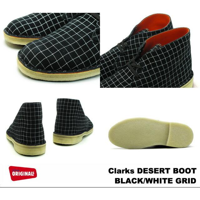 Clarks（クラークス） デザートブーツ メンズ ブラック ホワイト