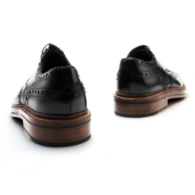 グレンソン 靴 アーチー ウィングチップ ブラック カーフレザー メンズ シューズ GRENSON ARCHIE 110004 BLACK CALF  LEATHER