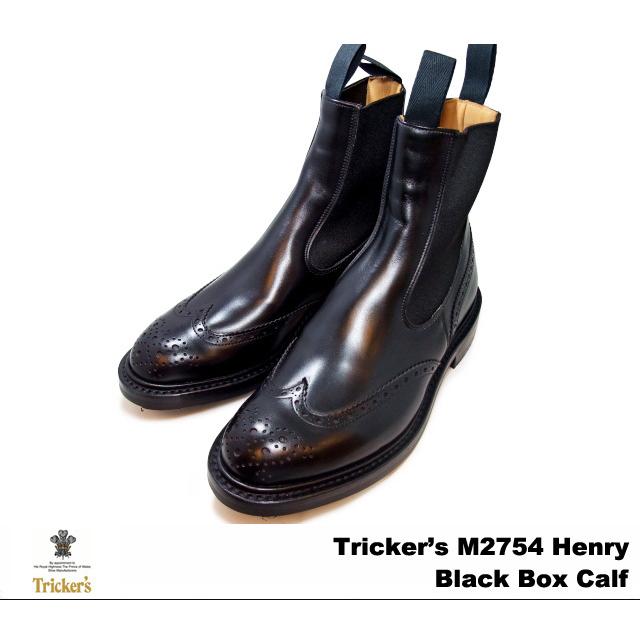 最安 トリッカーズ サイドゴア ウィングチップ ブラックボックスカーフ メンズ ブーツ サイドゴアブーツ Tricker S M2754 最新人気 Orientalweavers Com