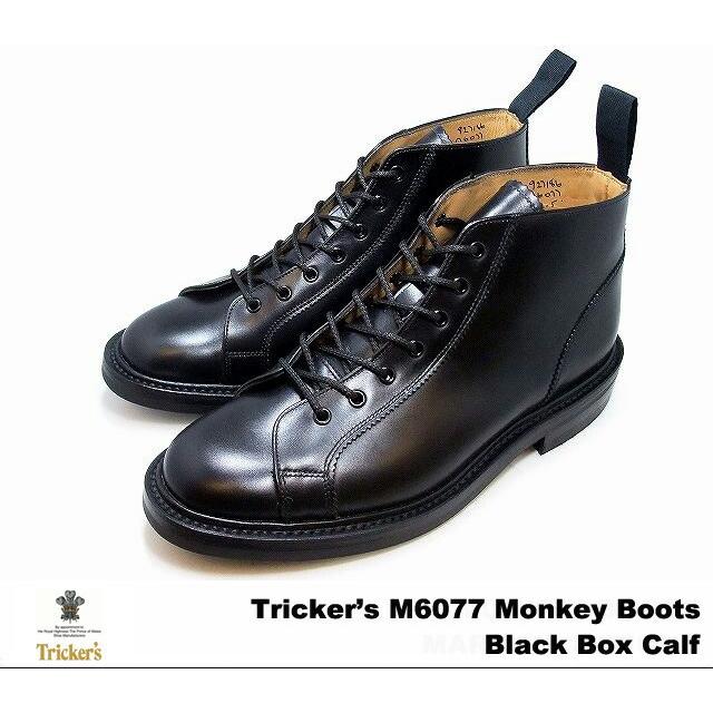 トリッカーズ モンキーブーツ ブラックボックスカーフ メンズ ブーツ ダイナイトソール Tricker's M6077 Monkey Boots Black Box Calf｜premiumone