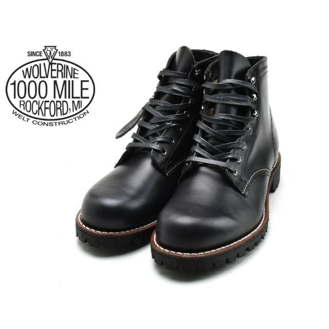 ウルバリン 1000マイルブーツ ウルヴァリン WOLVERINE 1000MILE BOOTS AXEL W990104  ブラック Made in USAメンズ ブーツ men's boots｜premiumone