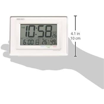 セイコー クロック 目覚まし時計 電波 デジタル カレンダー 快適度 温度 湿度 表示 白 S...｜premiumplaza｜04