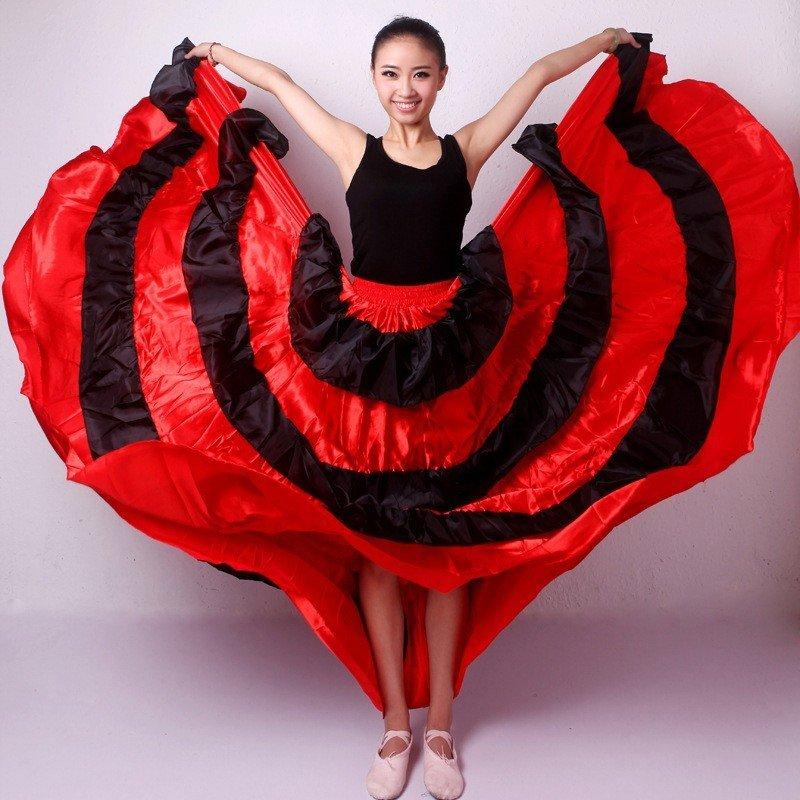 ダンス 衣装 スカート ロングスカート 540 フリル ボトムス ダンス用スカート レディース ダンスウェア フラメンコ 社交ダンス ラテン モダン