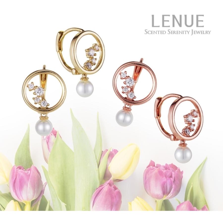 ピアス アクセサリー Lenue ジュエリー 14kgold PEARL CUBICピアス