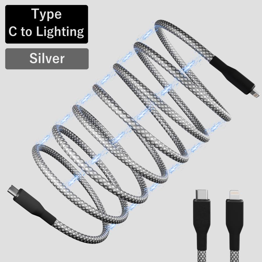 【在庫処分 大幅値下げ】次世代 USBケーブル マグネット内蔵 ＆ 絡まない オートロール スマート収納 USB-C Type-C Lighting 100cm 急速充電 iPhone iPad |  | 05
