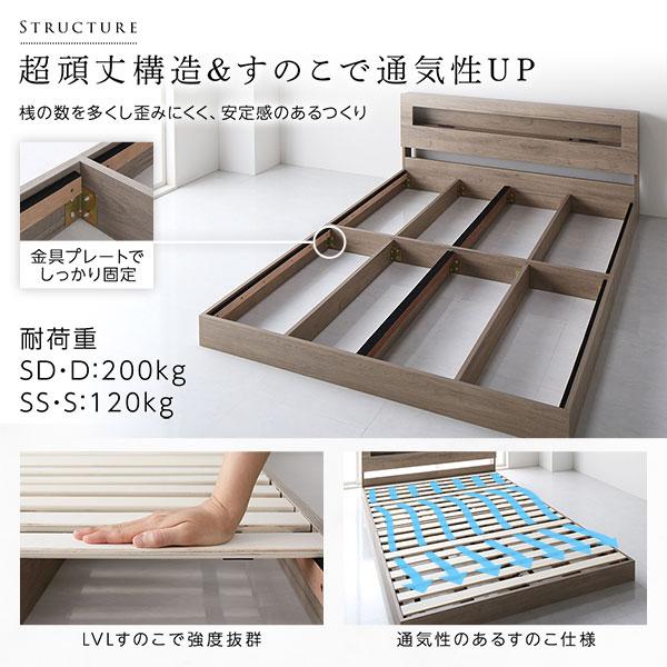 ベッド セミダブル ベッドフレームのみ ヴィンテージブラウン 低床 すのこ 照明付 宮付 棚付 コンセント付 ローベッド ベッド セミダブル ベッドフレームのみ ヴィンテージブラウン 低床 すのこ 照明付 宮付 棚付 コンセント付 ローベッド