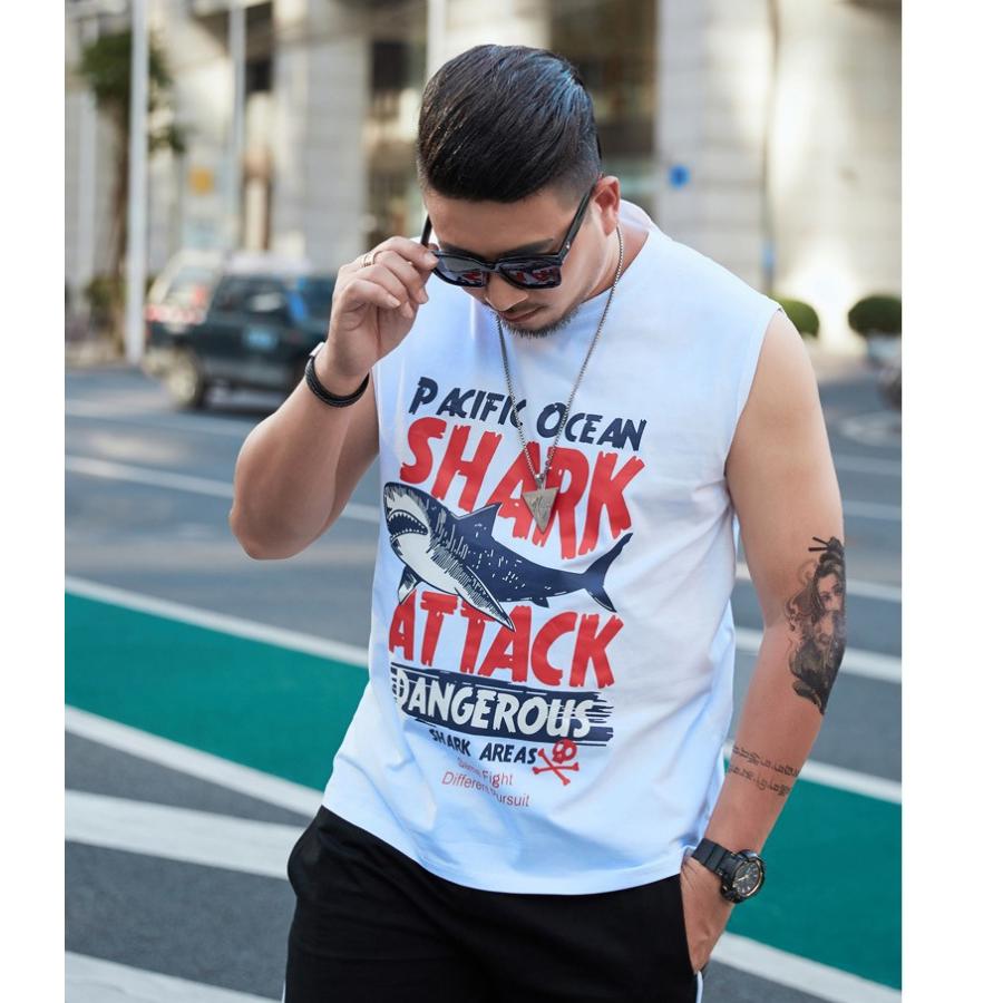 タンクトップ メンズ 大きいサイズ プリント ノースリーブ トップス 通気性 ゆったり 男性上着 快適 カジュアル ファッション 夏 ポイント消化 Bxin006 プレッピー 通販 Yahoo ショッピング