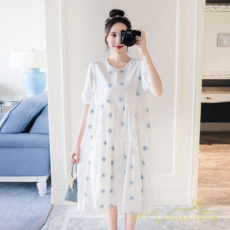 マタニティ ママ ワンピース レディース 半袖 花柄 ワンピース マタニティ服 マタニティ 産前 産後 マタニティウェア 夏 お出かけ マタニティワ 有名なブランド