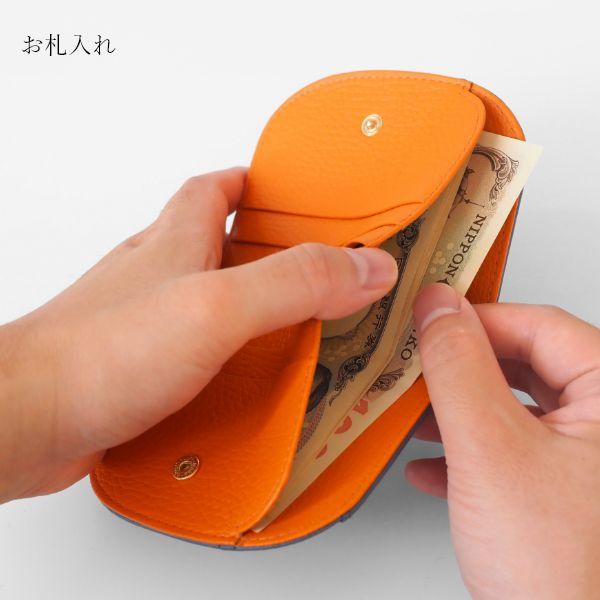 イタリアンレザー バイカラー 二つ折り財布 財布 レディース 二つ折り 小さい財布 ミニウォレット 大容量 カード収納 シンプル かわいい おしゃれ | ブランド登録なし | 08