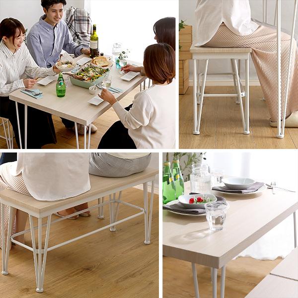 さわやかなダイニング4点セット テーブル＋椅子2脚+ベンチ1脚 | ホームテイスト | 05