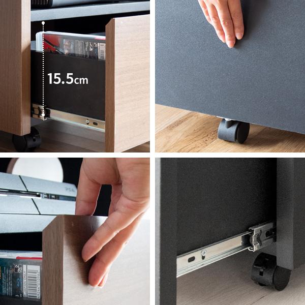 ゲーム機ラック デザイナーズゲームラック プレステ5収納 Switch収納 引き出し キャスター付き REGABO レガボ GRK-002 | 宮武製作所 | 12