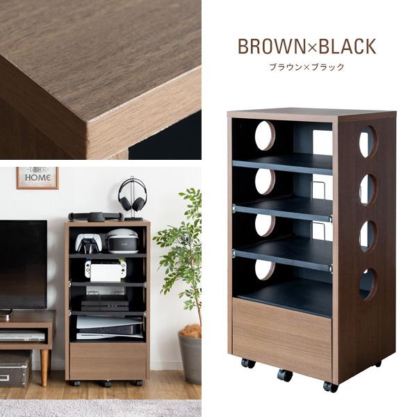 ゲーム機ラック デザイナーズゲームラック プレステ5収納 Switch収納 引き出し キャスター付き REGABO レガボ GRK-002 | 宮武製作所 | 15