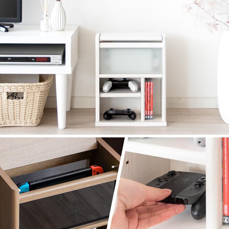 ゲーム機ラック デザイナーズゲームラック Switch収納 コントローラー収納 ゲームソフト収納 REGABO レガボ GRK-005 | 宮武製作所 | 04