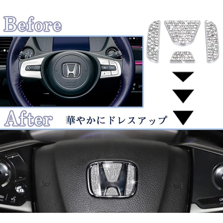 HONDAステッカー 車 ホンダ キラキラ ミニ エンブレム ハンドル