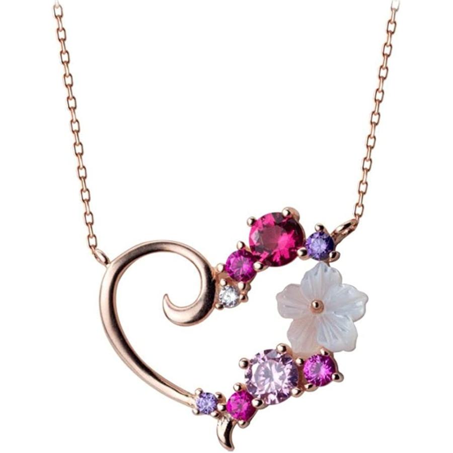 ピンクラリマー 特大ハート♡シルバー925 チャーム 希少 高品質 両面美しい✨ 桜 ネックレス レディース ラブハート 「ロマンチックな桜」首飾り