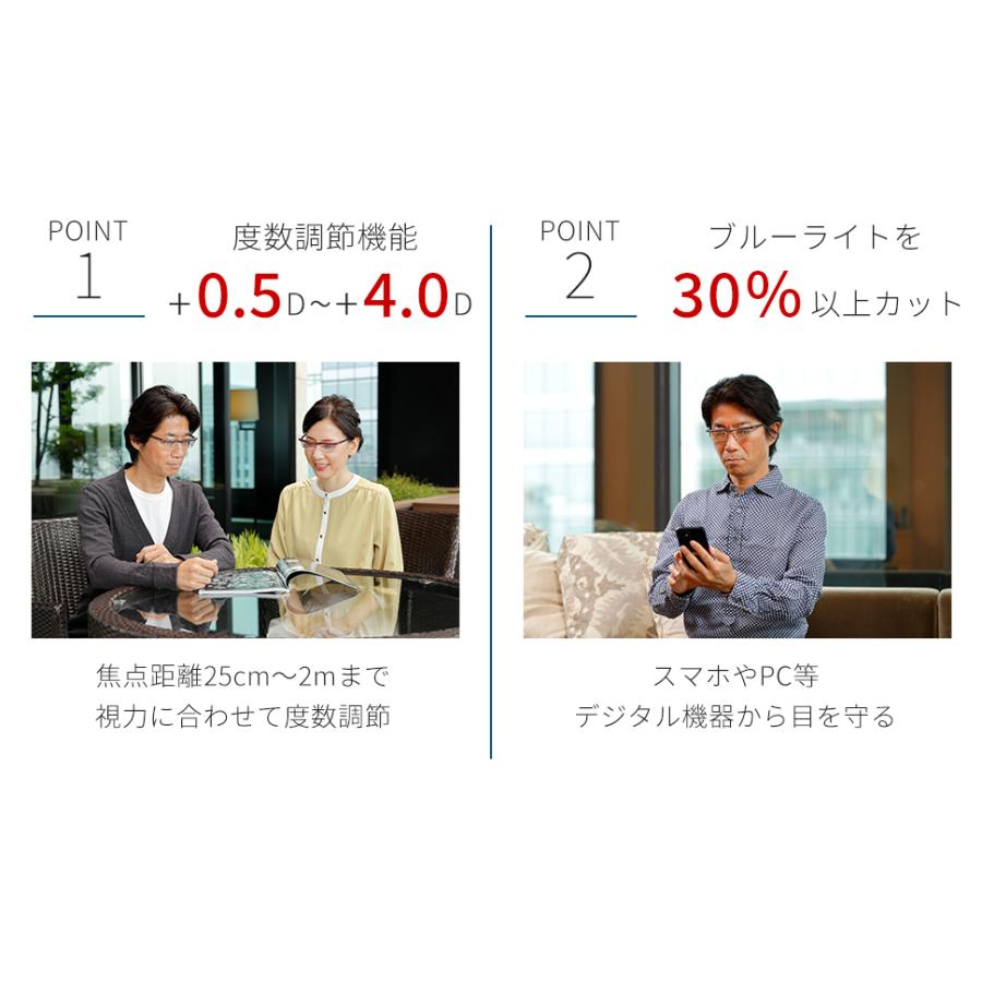 老眼鏡 ドゥーアクティブ プラス 度数調節 度数調整 遠視 UV ブルー
