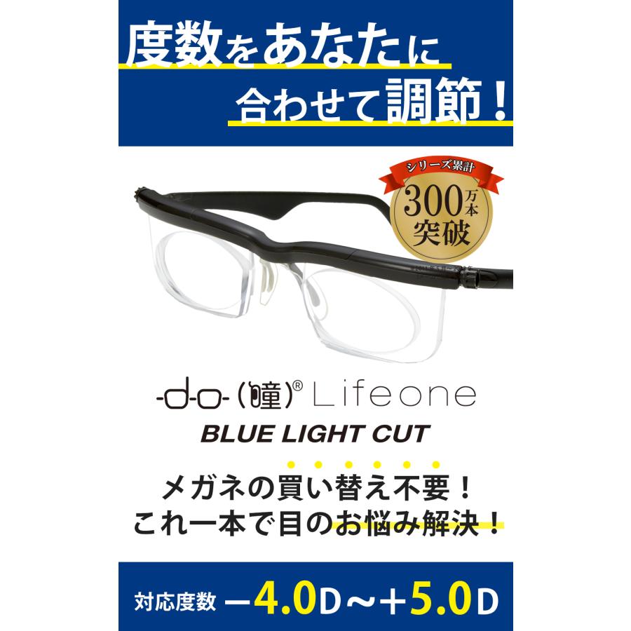 老眼鏡 ドゥーライフワンブルーライトカット 度数調整 遠近両用