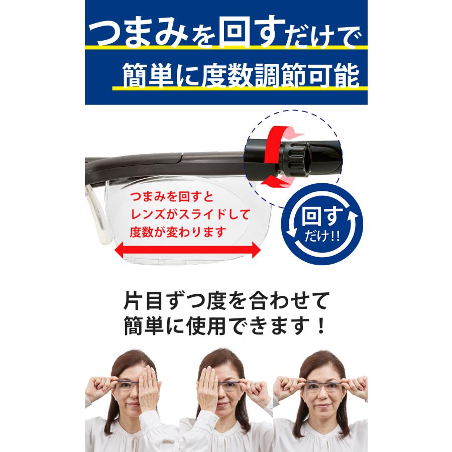 老眼鏡 ドゥーライフワンブルーライトカット 度数調整 遠近両用