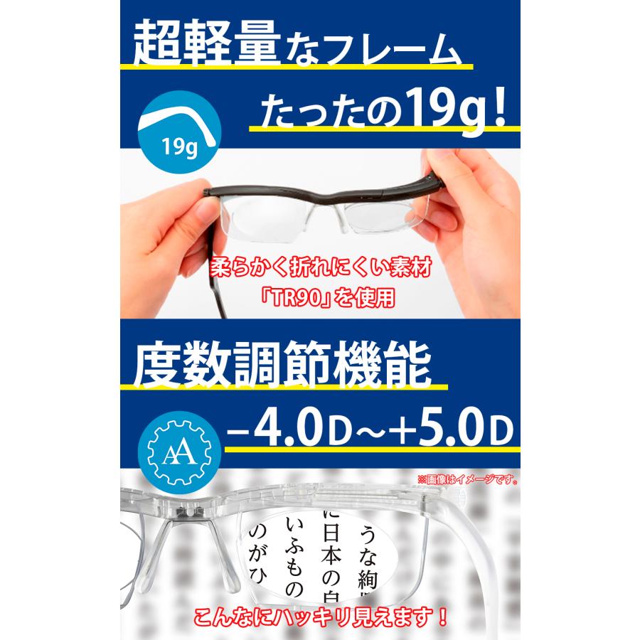 老眼鏡 ドゥーライフワンブルーライトカット 度数調整 遠近両用