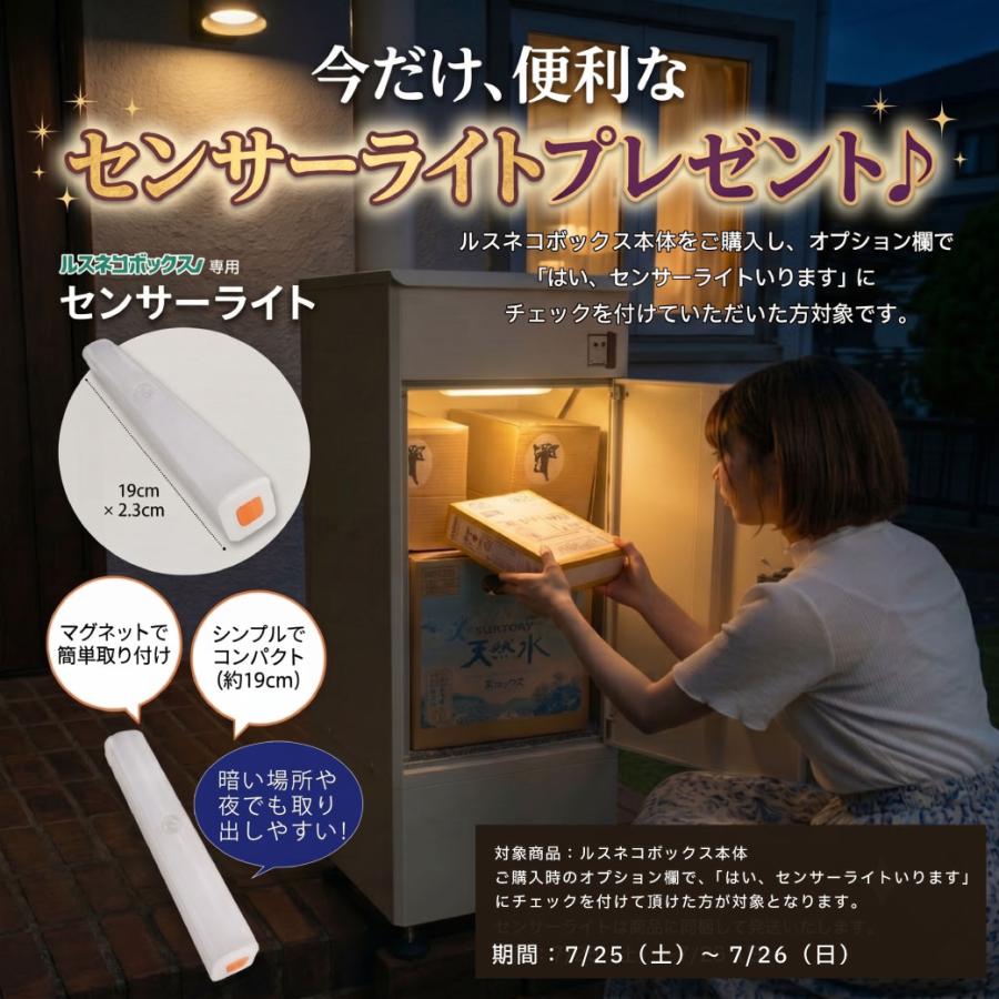 ルスネコボックス ＼25・26日限定 センサーライト付／ 宅配ボックス 戸
