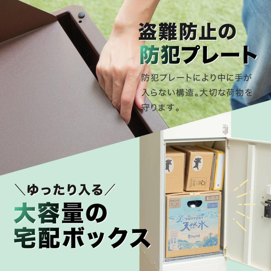 ＼福袋 人気オプション付き／ 宅配ボックス 補助金 戸建 防水 複数投函おしゃれ 置き配ボックス 大型 ルスネコボックス スタンダード 暗証番号 ゼロリターンキー | ルスネコボックス | 15