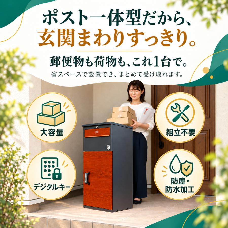 ルスネコボックス 宅配ボックス 戸建 Premium ポスト 一体型 大型 防水