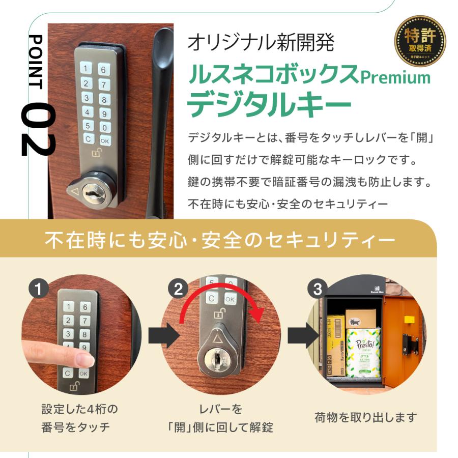 ルスネコボックス 宅配ボックス 戸建 Premium ポスト 一体型 大型 防水