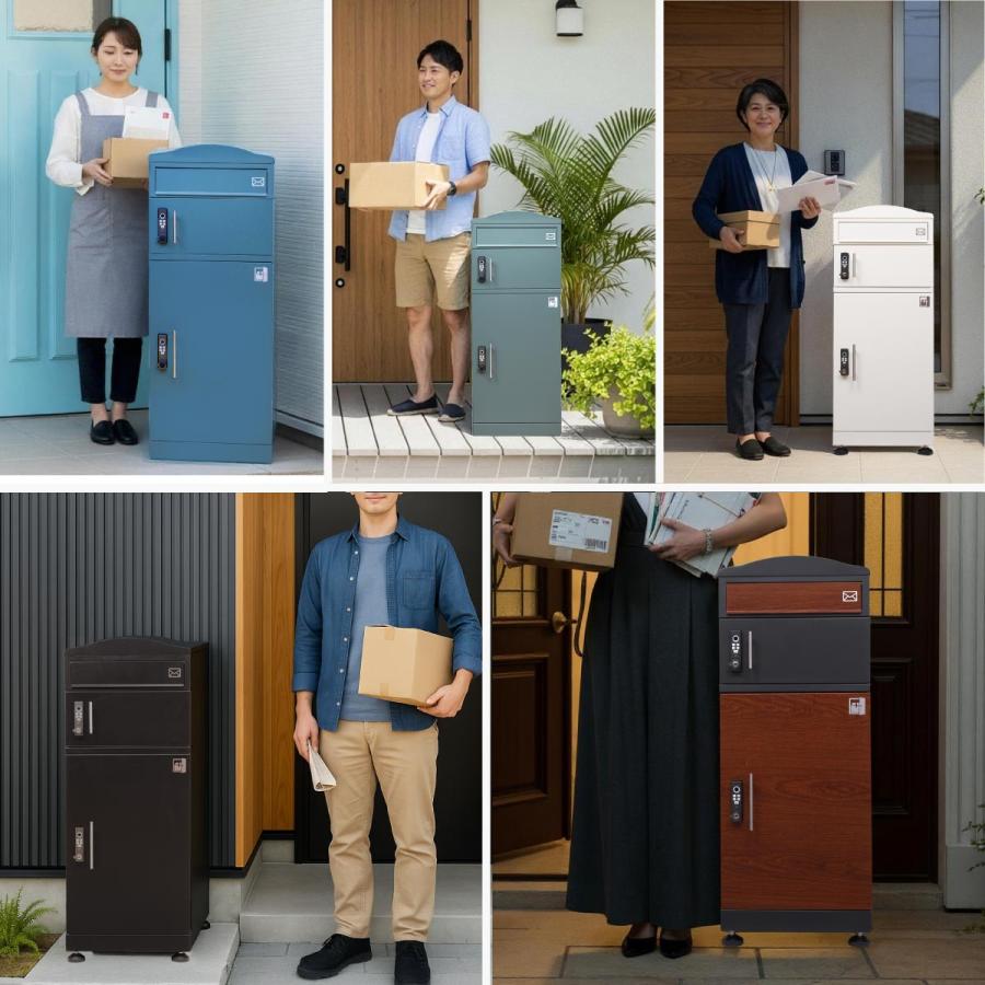 宅配ボックス　メ－ルボックス一体型 ルスネコボックス 宅配ボックス 戸建 大型 防水 屋外 ポスト 一体型 大