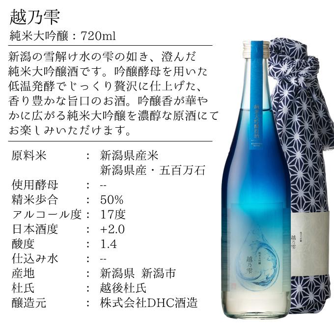 日本酒 飲み比べ 父の日 退職祝い ギフト 贈り物 おしゃれ 純米大吟醸 あまみず × 純米大吟醸 越乃雫 720ml 2本セット｜present｜08