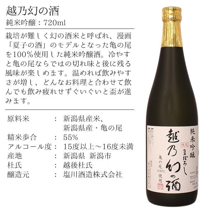 日本酒 飲み比べ プレゼント 父の日 退職祝い ギフト おしゃれ 純米大吟醸おかみ×純米吟醸越乃幻の酒720mlセット｜present｜10