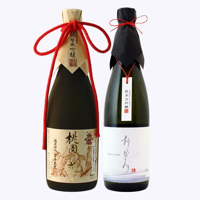 日本酒 飲み比べ プレゼント 父の日 退職祝い ギフト おしゃれ 純米大吟醸桃園の誓い×純米大吟醸おかみ720mlセット｜present｜06