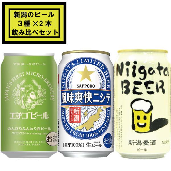 クラフトビール 飲み比べ 風味爽快ニシテ 新潟麦酒 エチゴビール白 新潟限定 プレゼント 父の日 退職祝い ギフト 350ml×6本 送料無料｜present｜02