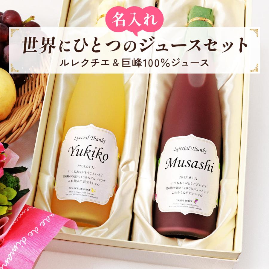 名入れギフト 洋梨と葡萄のジュース ペアセット 記念日の新聞付き 名前入りジュース 500ml 専用化粧箱入り 結婚 出産  還暦 古希 喜寿 傘寿 米寿 卒寿 百寿 |  | 01