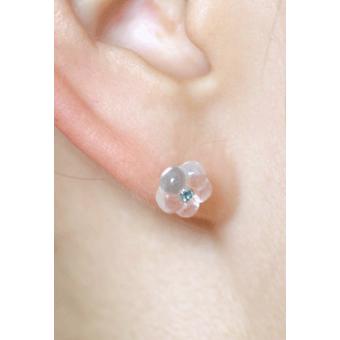 ブルートパーズ　ローズクォーツピアス　K14 ホワイトゴールド ローズクォーツ　ピアス | ブランド登録なし | 01