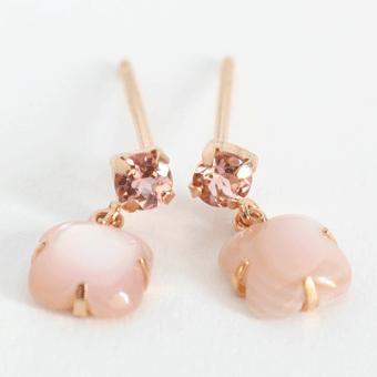 ピンクトルマリン　ピンク蝶貝ピアス　K18　ピンクゴールド　ピンク蝶貝　ピアス | ブランド登録なし | 01